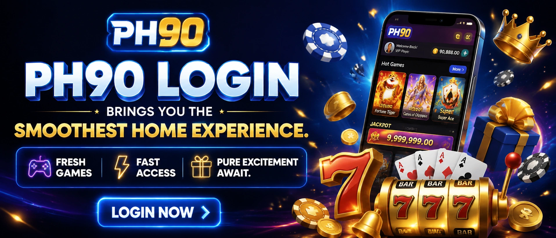 PH90 casino homepage visual